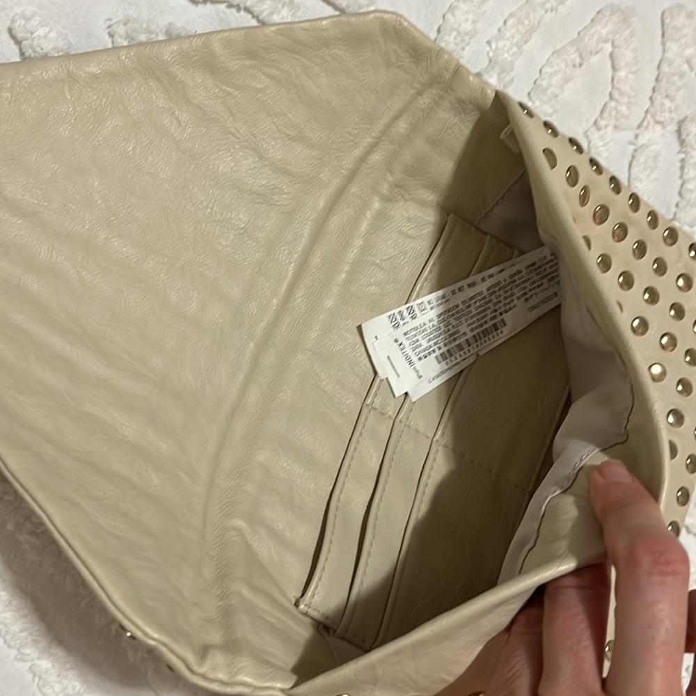 Zara Cream Clutch with Metal Studs - Picture 6 of 11
